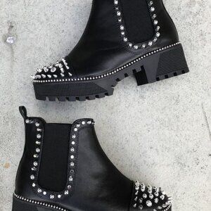 Black Studded Biker Boots